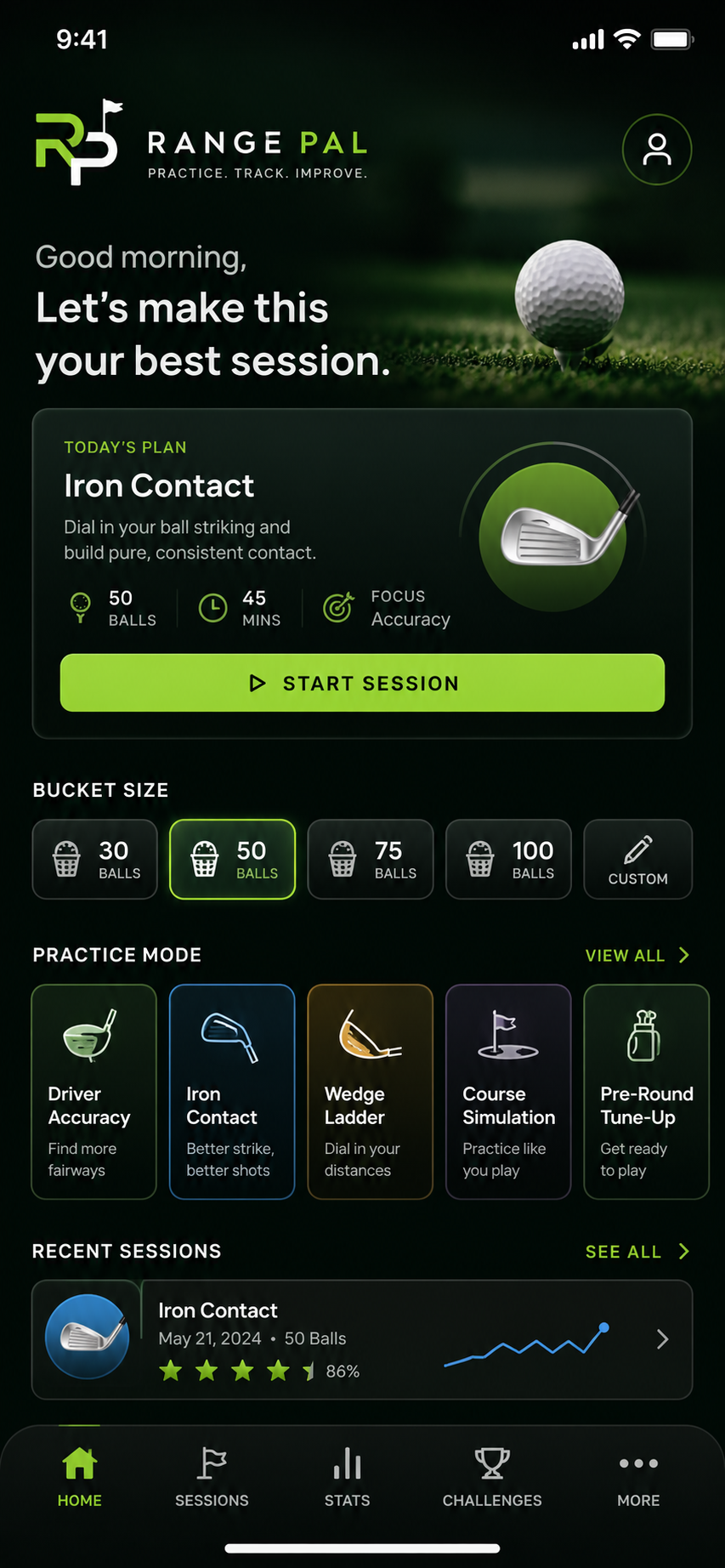 Range Pal app displayed on iPhone